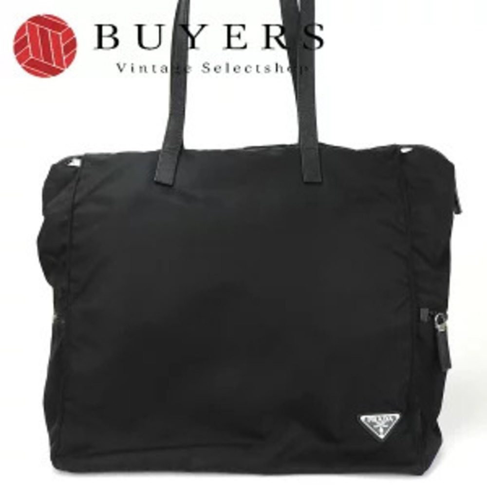 Prada Tote Bag Shoulder Black Leather Nero Black